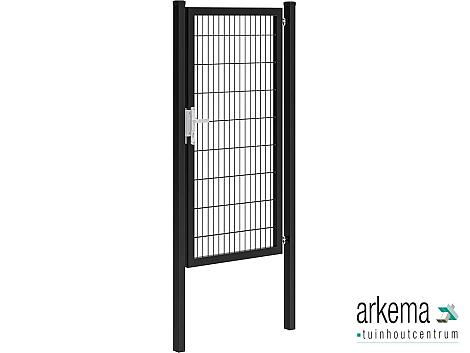 Hillfence metalen enkele poort Premium-line inclusief slot, 100 x 180 cm, zwart.