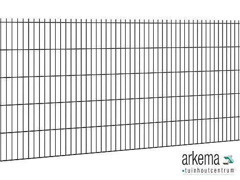 Hillfence metalen scherm, dubbele staafmat, 250 x 103 cm, zwart.