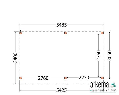 Buitenverblijf Refter XL 5500x3400x2600mm (bxdxh)