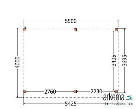 Buitenverblijf Refter XL 5500x4000x2600mm (bxdxh)