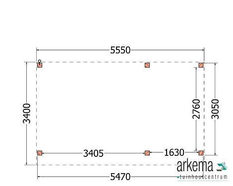 Buitenverblijf Refter XL 5550x3400x2600mm (bxdxh)