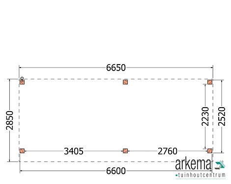 Buitenverblijf Refter XL 6650x2850x2600mm (bxdxh)