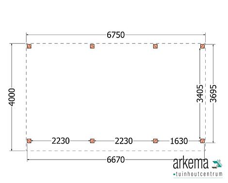 Buitenverblijf Refter XL 6750x4000x2600mm (bxdxh)