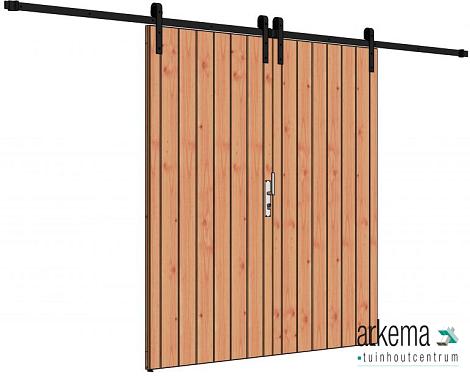 Schuifdeur dubbel onbehandel 1960x1950mm (zonder hang- en sluitwerk)