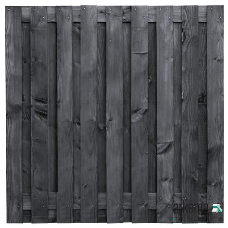 Tuinscherm Douglas zwart geïmpregneerd, 19-planks (17 + 2) Karin 180 x 180 cm