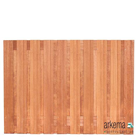 Tuinscherm hardhout kunstmatig gedroogd, 21-planks (19 + 2) Dronten 180 x 130 cm