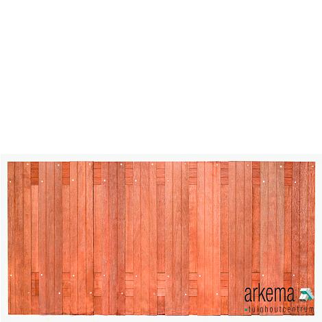 Tuinscherm hardhout kunstmatig gedroogd, 21-planks (19 + 2) Dronten 180 x 90 cm