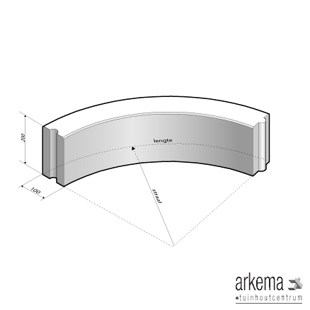 Opsluitband 10x20 bocht R=4