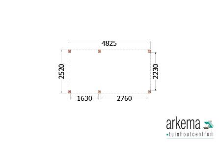 Buitenverblijf Palermo 4850x2550x2450mm (bxdxh)