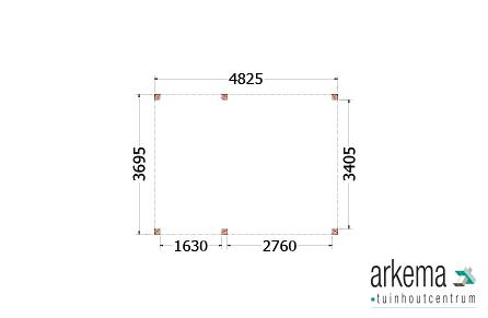 Buitenverblijf Palermo 4850x3700x2450mm (bxdxh)