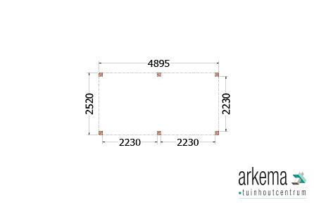 Buitenverblijf Palermo 4900x2550x2450mm (bxdxh)