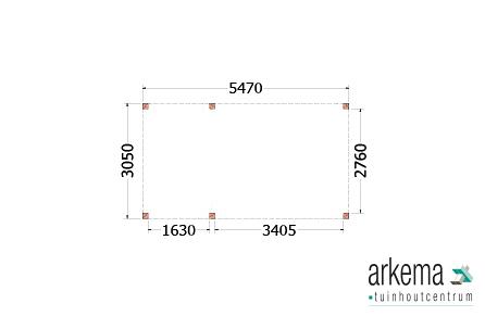 Buitenverblijf Palermo 5500x3100x2450mm (bxdxh)