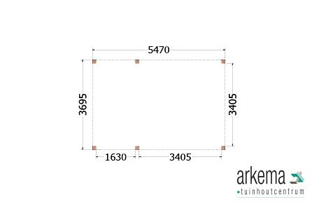 Buitenverblijf Palermo 5500x3700x2450mm (bxdxh)