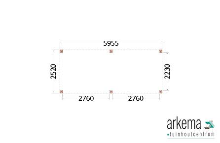 Buitenverblijf Palermo 6000x2550x2450mm (bxdxh)