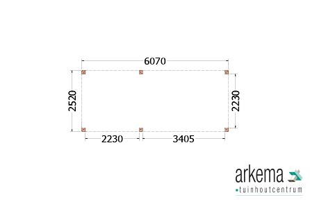 Buitenverblijf Palermo 6100x2550x2450mm (bxdxh)