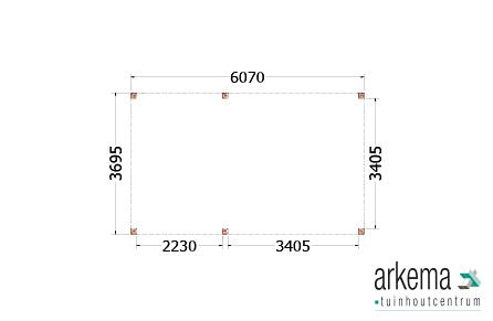 Buitenverblijf Palermo 6100x3700x2450mm (bxdxh)