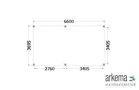 Buitenverblijf Palermo 6600x3700x2450mm (bxdxh)