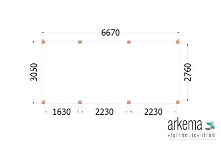 Buitenverblijf Palermo 6700x3100x2450mm (bxdxh)