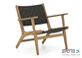 Luc lowback lounge chair 63 with arm, teak Natural, belt weaving Charcoal