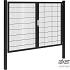 Hillfence metalen dubbele poort Premium-line inclusief slot, 300 x 180 cm, zwart.