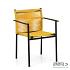 Jakarta dining armchair 56, base aluminium Black, rope weaving Lemon, arm SVLK teak Natural (MOQ 4)