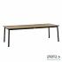 Milou dining table 240x100x77h, base aluminium Black, top SVLK teak Antique finish