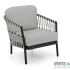 Menton lounge chair 72, base aluminium Black, bead Black, rope+Bee Wett cushion Silk