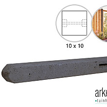 Betonpaal stampbeton 10 x 10 x 280 cm, antraciet tussenpaal t.b.v. recht scherm.