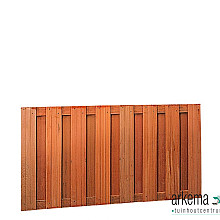 Hardhouten plankenscherm 17 planks 14 mm recht verticaal 180 x 90 cm.