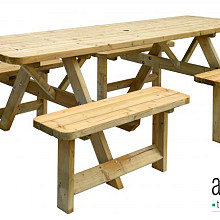 Picknicktafel Family, bladmaat 70 x 240 cm, groen geïmpregneerd.