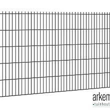 Hillfence metalen scherm, dubbele staafmat, 250 x 103 cm, zwart.