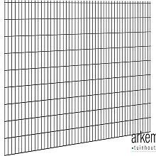 Hillfence metalen scherm, dubbele staafmat, 250 x 183 cm, zwart.