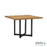 Jakarta dining table dia.120x76h cm, base aluminium Black, top teak Natural, KD