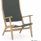 Luc highback lounge chair 63 with arm, teak Natural, belt weaving Charcoal