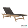 Luc adjustable lounger 65, teak Natural, belt weaving Charcoal