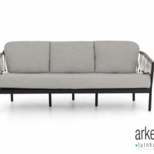 Menton sofa 194, base aluminium Black, bead Black, rope+Bee Wett cushion Silk